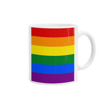 Rainbow flag (LGBT) , Ceramic coffee mug, 330ml (1pcs)