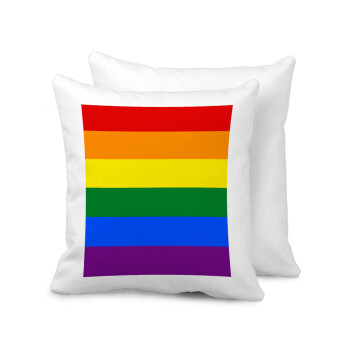 Rainbow flag (LGBT) , Sofa cushion 40x40cm includes filling