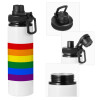 Metal water bottle with safety cap, aluminum 850ml