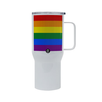 Rainbow flag (LGBT) , Tumbler με καπάκι, διπλού τοιχώματος (θερμό) 750L