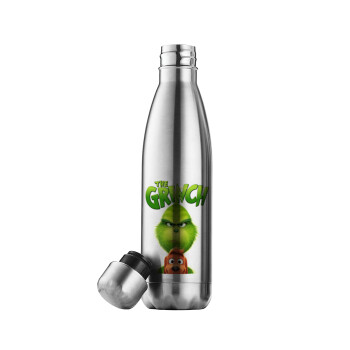 mr grinch, Μεταλλικό παγούρι θερμός Inox (Stainless steel), διπλού τοιχώματος, 500ml