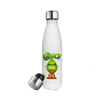 mr grinch, Metal mug thermos White (Stainless steel), double wall, 500ml