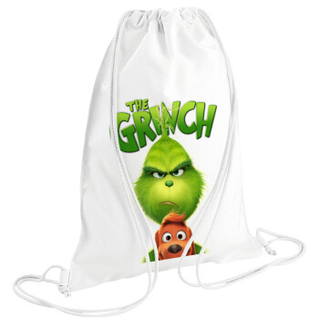 mr grinch, Backpack pouch GYMBAG white (28x40cm)