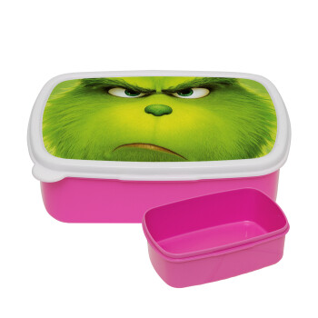 mr grinch, ΡΟΖ παιδικό δοχείο φαγητού (lunchbox) πλαστικό (BPA-FREE) Lunch Βox M18 x Π13 x Υ6cm
