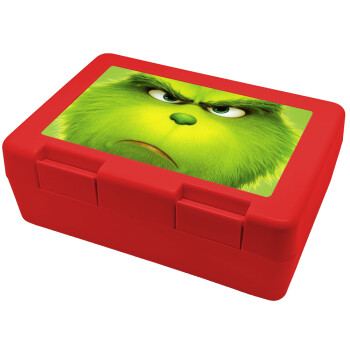 mr grinch, Παιδικό δοχείο κολατσιού ΚΟΚΚΙΝΟ 185x128x65mm (BPA free πλαστικό)