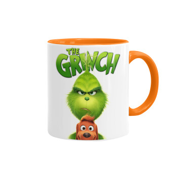 mr grinch, Κούπα χρωματιστή πορτοκαλί, κεραμική, 330ml