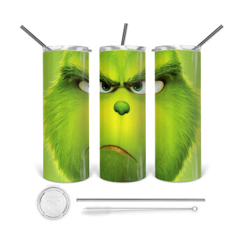 mr grinch, 360 Eco friendly stainless steel tumbler 600ml, with metal straw & cleaning brush