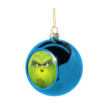 mr grinch, Blue Christmas tree ball ornament 8cm