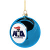 Blue Christmas tree ball ornament 8cm