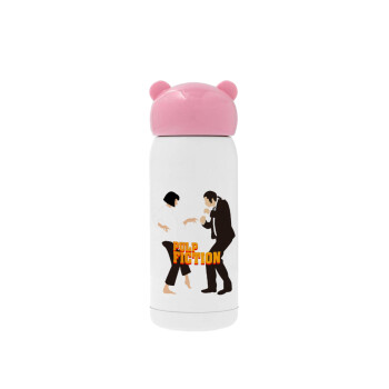 Pulp Fiction dancing, Pink stainless steel thermal flask, 320ml