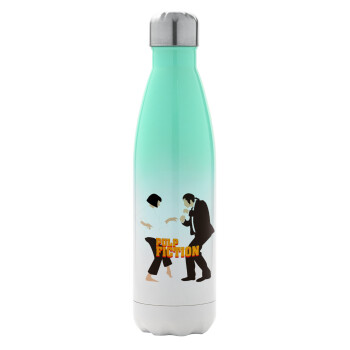 Pulp Fiction dancing, Metal mug thermos Green/White (Stainless steel), double wall, 500ml