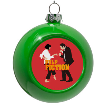 Pulp Fiction dancing, Green Christmas tree ornament bauble 8cm