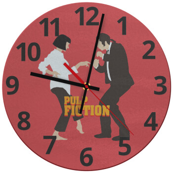 Pulp Fiction dancing, Ρολόι τοίχου γυάλινο (30cm)