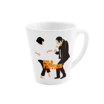 Pulp Fiction dancing, Κούπα κωνική Latte Λευκή, κεραμική, 300ml