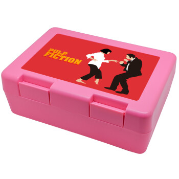 Pulp Fiction dancing, Children's cookie container PINK 185x128x65mm (BPA free plastic)