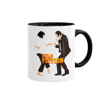 Pulp Fiction dancing, Mug colored black, ceramic, 330ml