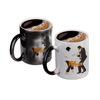 Pulp Fiction dancing, Color changing magic Mug, ceramic, 330ml when adding hot liquid inside, the black colour desappears (1 pcs)