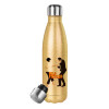 Glitter gold stainless steel thermos bottle, double-walled, 500ml