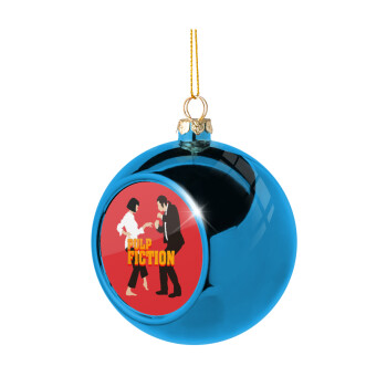 Pulp Fiction dancing, Blue Christmas tree ball ornament 8cm