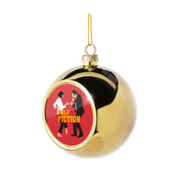 Pulp Fiction dancing, Golden Christmas tree ball ornament 8cm