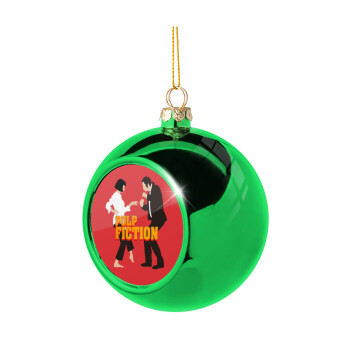 Pulp Fiction dancing, Green Christmas tree ornament ball 8cm