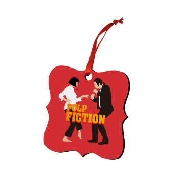 Pulp Fiction dancing, Christmas ornament polygon wooden 7.5cm