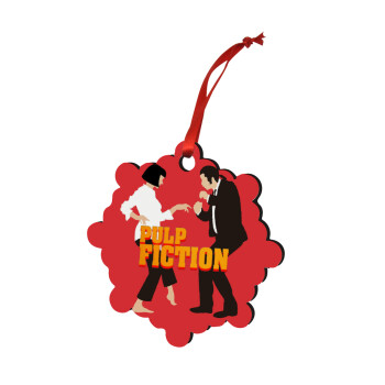 Pulp Fiction dancing, Christmas ornament snowflake wooden 7.5cm