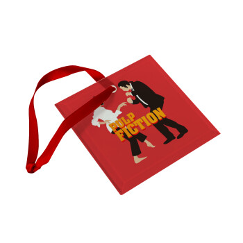 Pulp Fiction dancing, Christmas ornament, glass square ornament 9x9cm