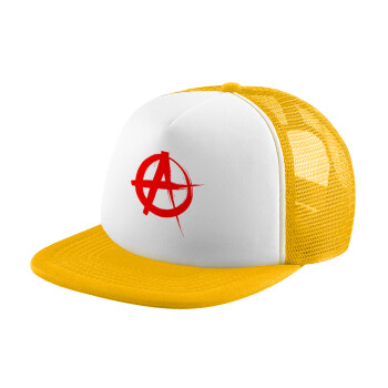 Anarchy, Καπέλο Ενηλίκων Soft Trucker με Δίχτυ Κίτρινο/White (POLYESTER, ΕΝΗΛΙΚΩΝ, UNISEX, ONE SIZE)