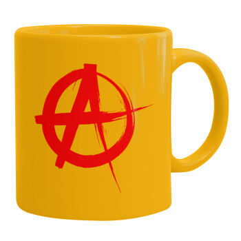 Anarchy, Ceramic coffee mug yellow, 330ml