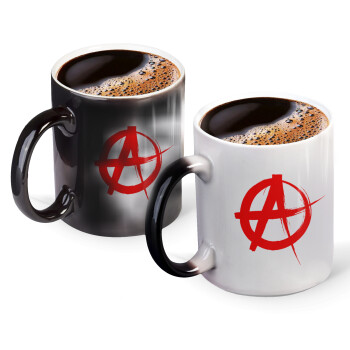 Anarchy, Color changing magic Mug, ceramic, 330ml when adding hot liquid inside, the black colour desappears (1 pcs)