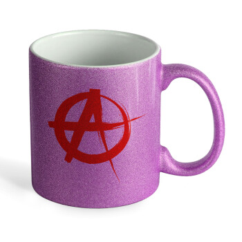 Anarchy, Κούπα Μωβ Glitter που γυαλίζει, κεραμική, 330ml