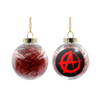 Anarchy, Transparent Christmas tree ball ornament with red filling 8cm