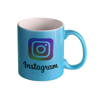 Instagram, Κούπα Σιέλ Glitter που γυαλίζει, κεραμική, 330ml