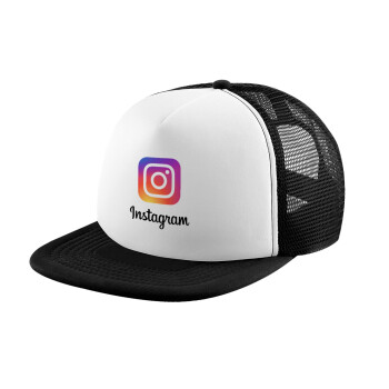 Instagram, Καπέλο Ενηλίκων Soft Trucker με Δίχτυ Black/White (POLYESTER, ΕΝΗΛΙΚΩΝ, UNISEX, ONE SIZE)