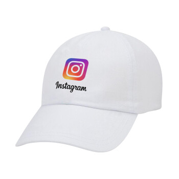 Instagram, Καπέλο Ενηλίκων Baseball Λευκό 5-φύλλο (POLYESTER, ΕΝΗΛΙΚΩΝ, UNISEX, ONE SIZE)