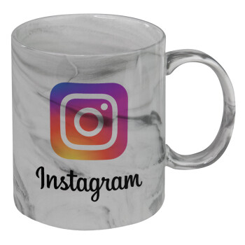 Instagram, Mug ceramic marble style, 330ml