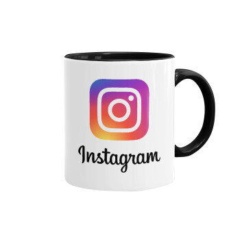Instagram, Mug colored black, ceramic, 330ml