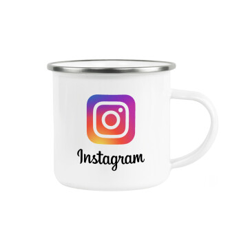 Instagram, Metallic enamel cup white 360ml