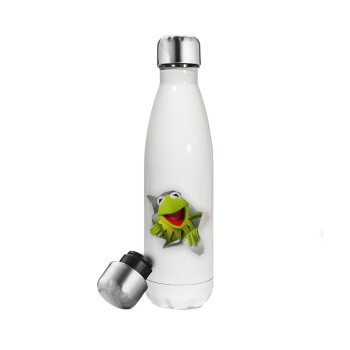 Kermit the frog, Metal mug thermos White (Stainless steel), double wall, 500ml