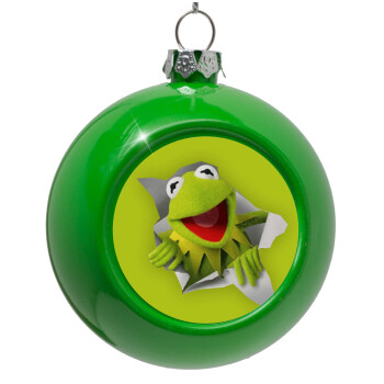 Kermit the frog, Green Christmas tree ornament bauble 8cm