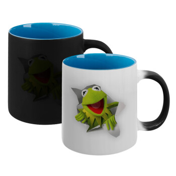 Kermit the frog, Κούπα Μαγική εσωτερικό μπλε, κεραμική 330ml που αλλάζει χρώμα με το ζεστό ρόφημα (1 τεμάχιο)