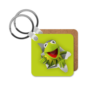 Kermit the frog, Μπρελόκ Ξύλινο τετράγωνο MDF