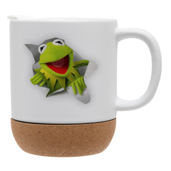 Kermit the frog, Κούπα, κεραμική με βάση φελού και καπάκι (ΜΑΤ), 330ml (1 τεμάχιο)