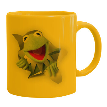 Kermit the frog, Ceramic coffee mug yellow, 330ml