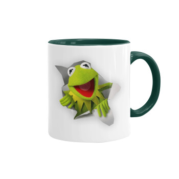 Kermit the frog, Mug colored green, ceramic, 330ml