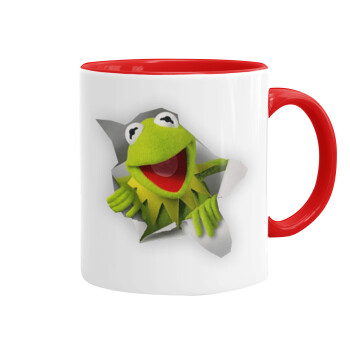Kermit the frog, Mug colored red, ceramic, 330ml
