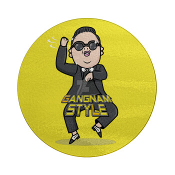 PSY - GANGNAM STYLE, Επιφάνεια κοπής γυάλινη στρογγυλή (30cm)