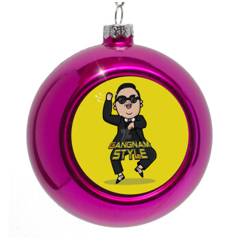 PSY - GANGNAM STYLE, Purple Christmas tree ornament bauble 8cm