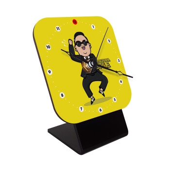PSY - GANGNAM STYLE, Quartz Wooden table clock with hands (10cm)